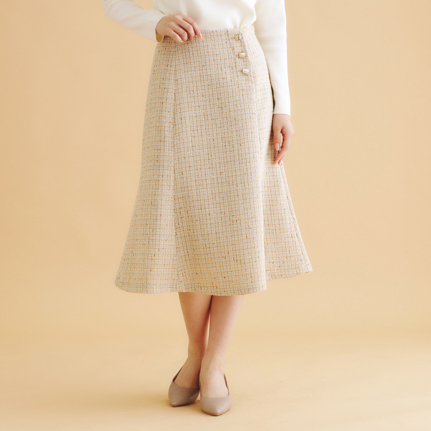 index「ラメツイードマーメイドフレアスカート【洗濯機洗い可/イージーアイロン/防シワ】」|スカート|