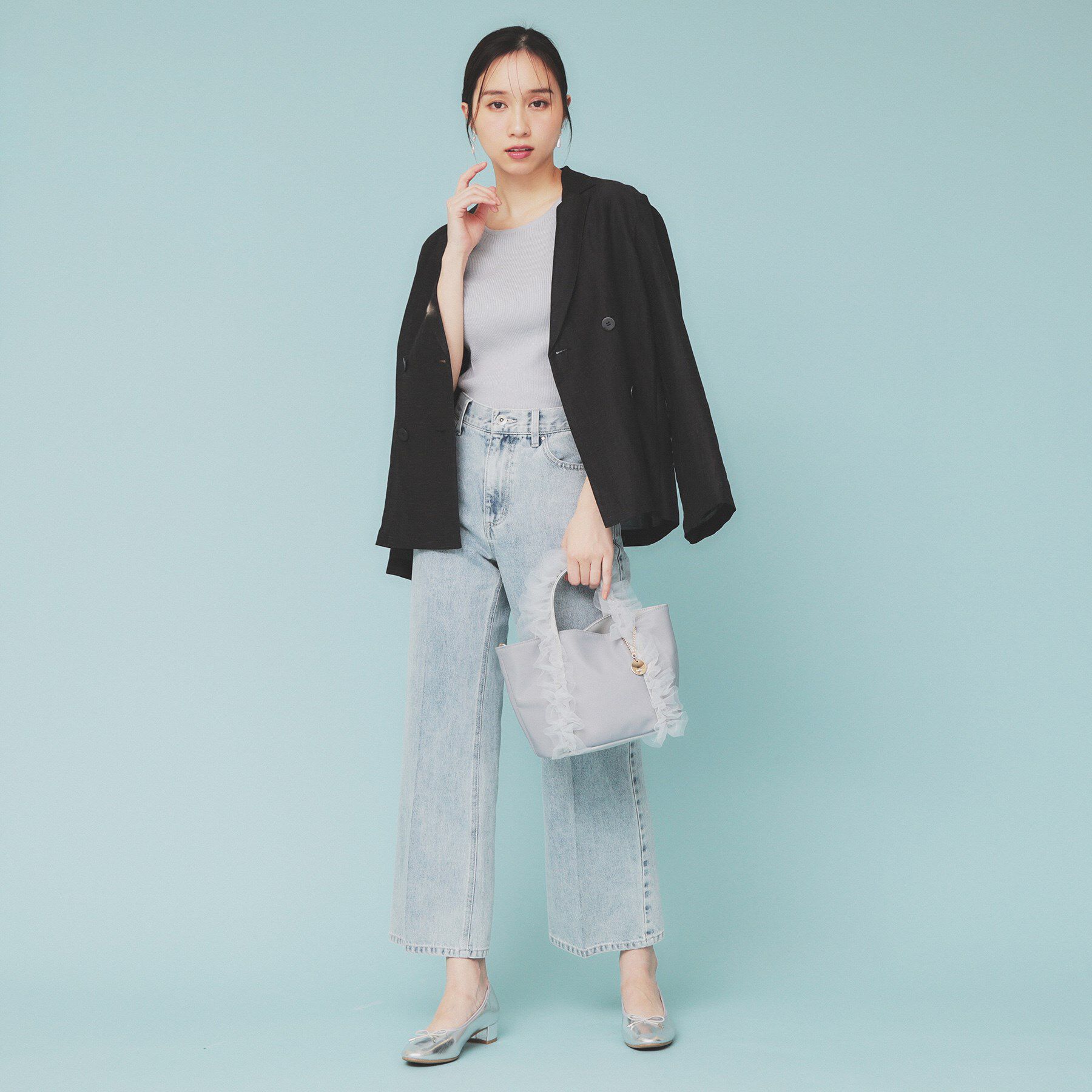 index「麻調シアーダブルブレストテーラードジャケット【洗濯機洗い可】」|テーラードジャケット|