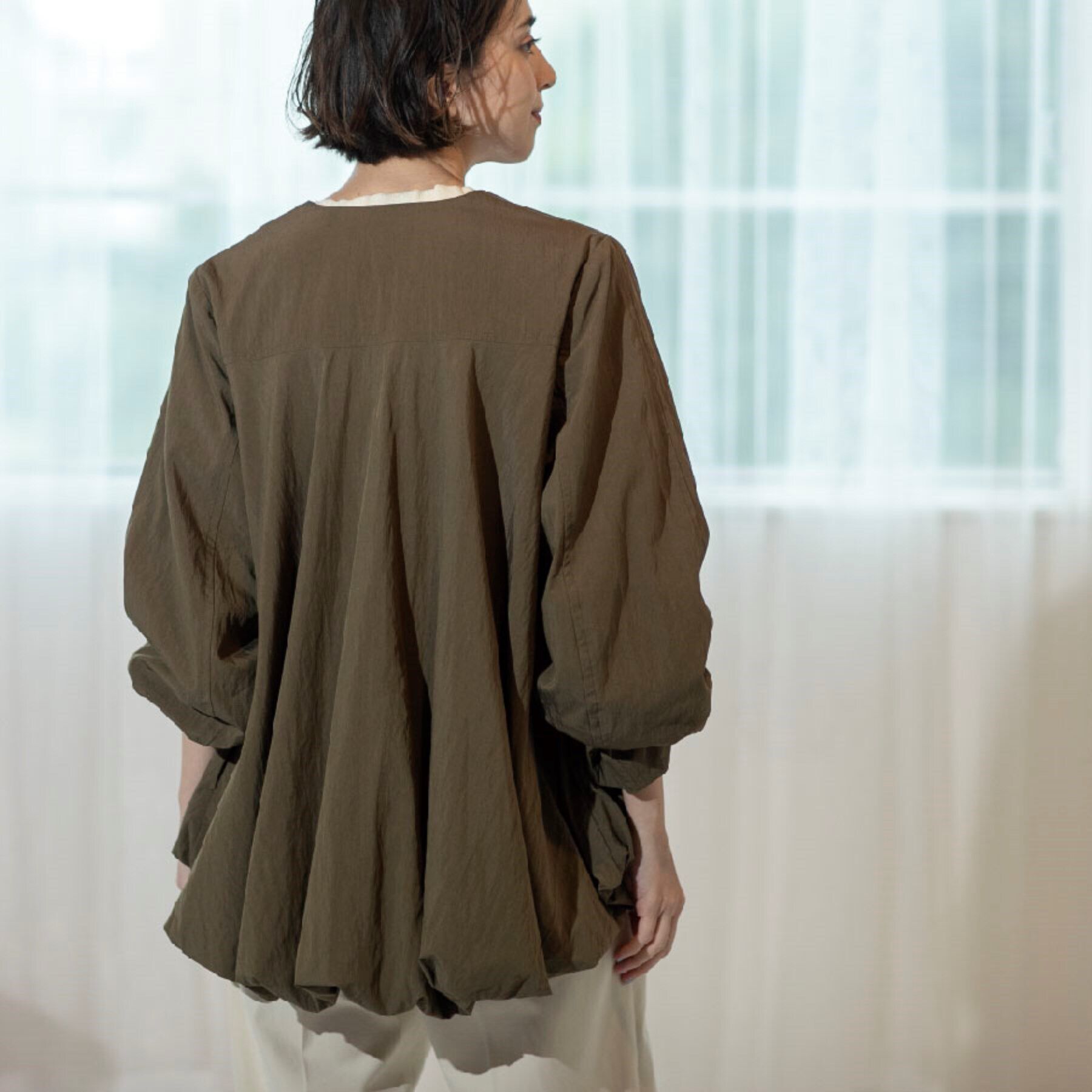 OPAQUE.CLIP「裾バルーン ジップアップブルゾン」|ブルゾン・スタジャン|