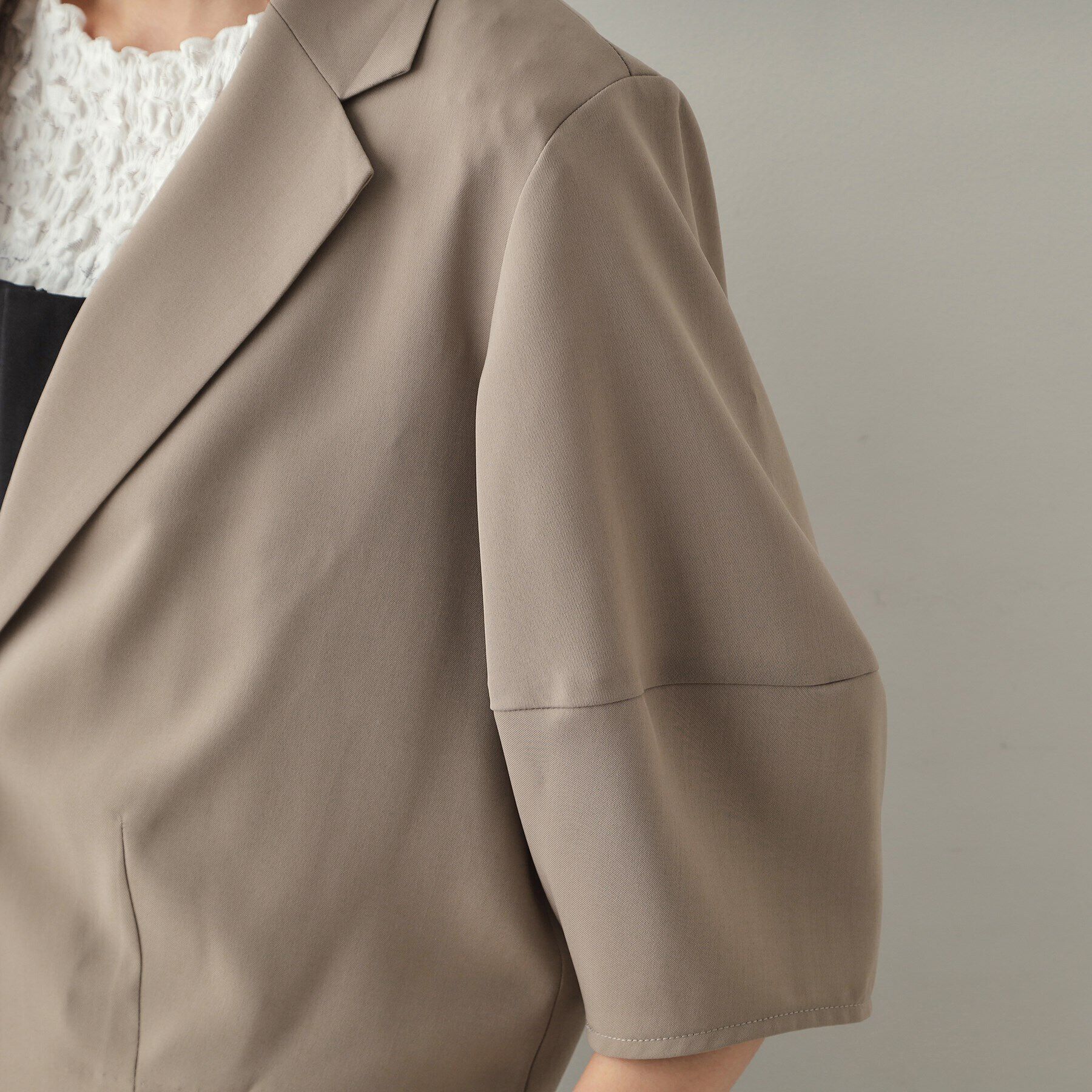 OPAQUE.CLIP「ランタンスリーブテーラードジャケット【洗濯機洗い可】」|テーラードジャケット|