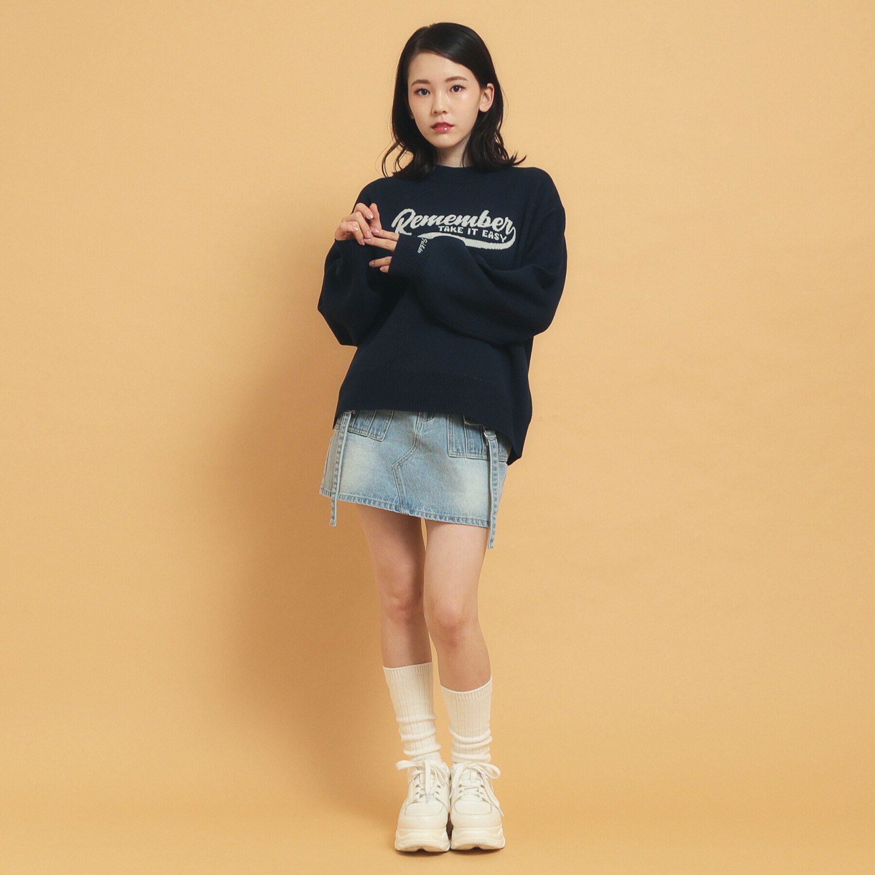 PINK-latte「【秋冬の主役級】ジャカードロゴニット」|ニット・セーター|