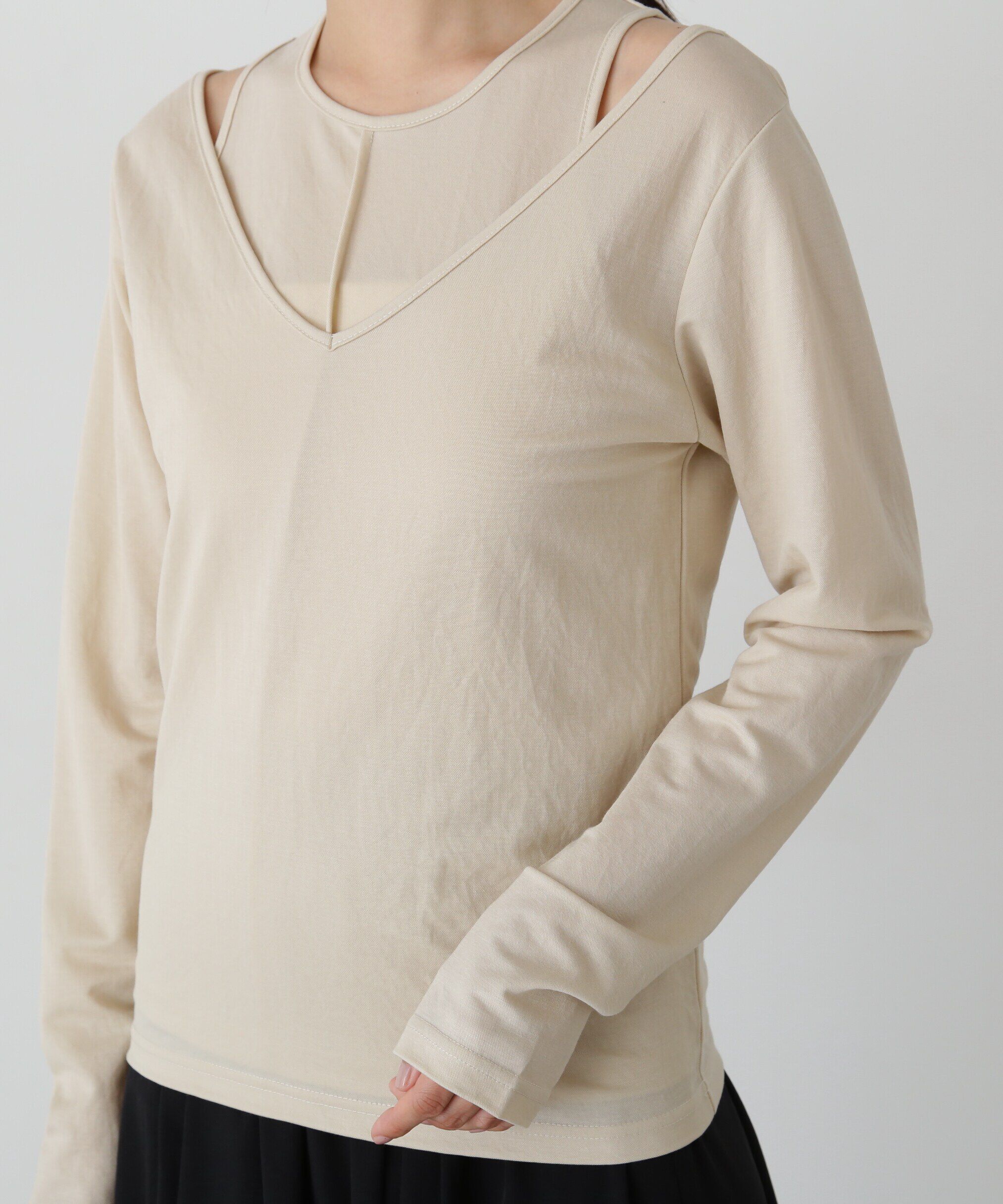  「タンク&times;ロンTレイヤードカットソー」|Tシャツ・カットソー|