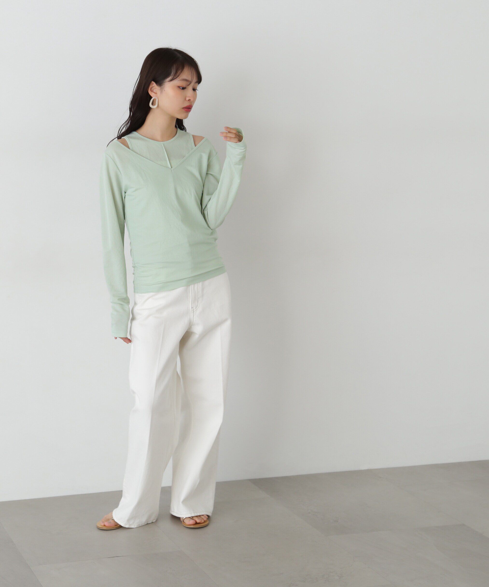  「タンク&times;ロンTレイヤードカットソー」|Tシャツ・カットソー|