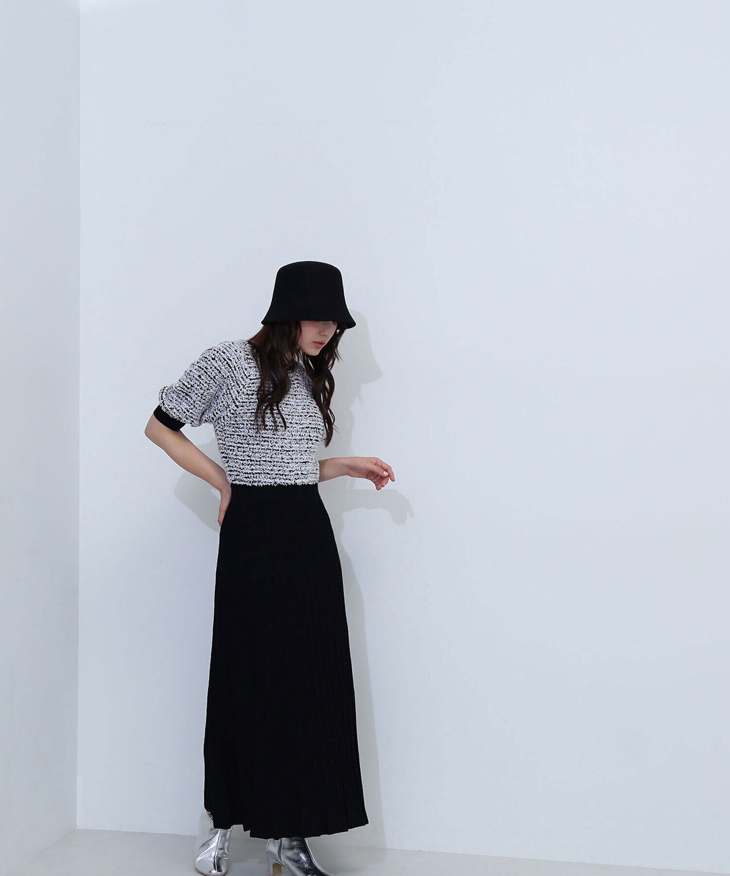  「ツイードニットワンピース」|ワンピース|