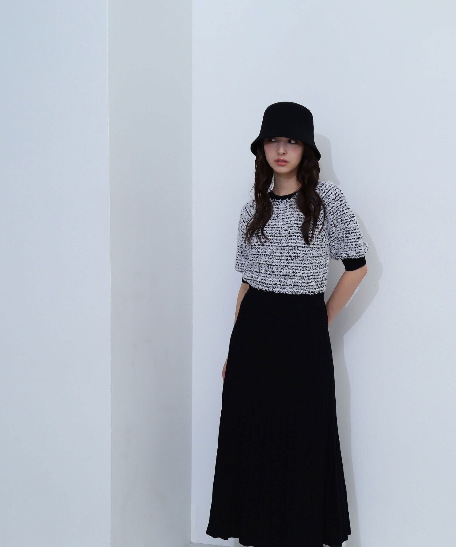  「ツイードニットワンピース」|ワンピース|