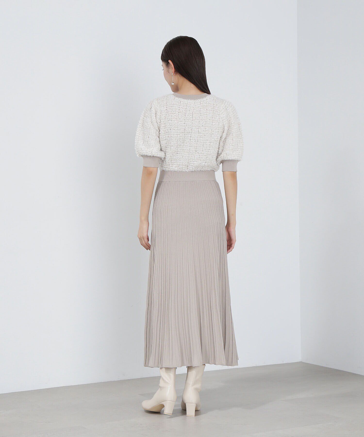  「ツイードニットワンピース」|ワンピース|