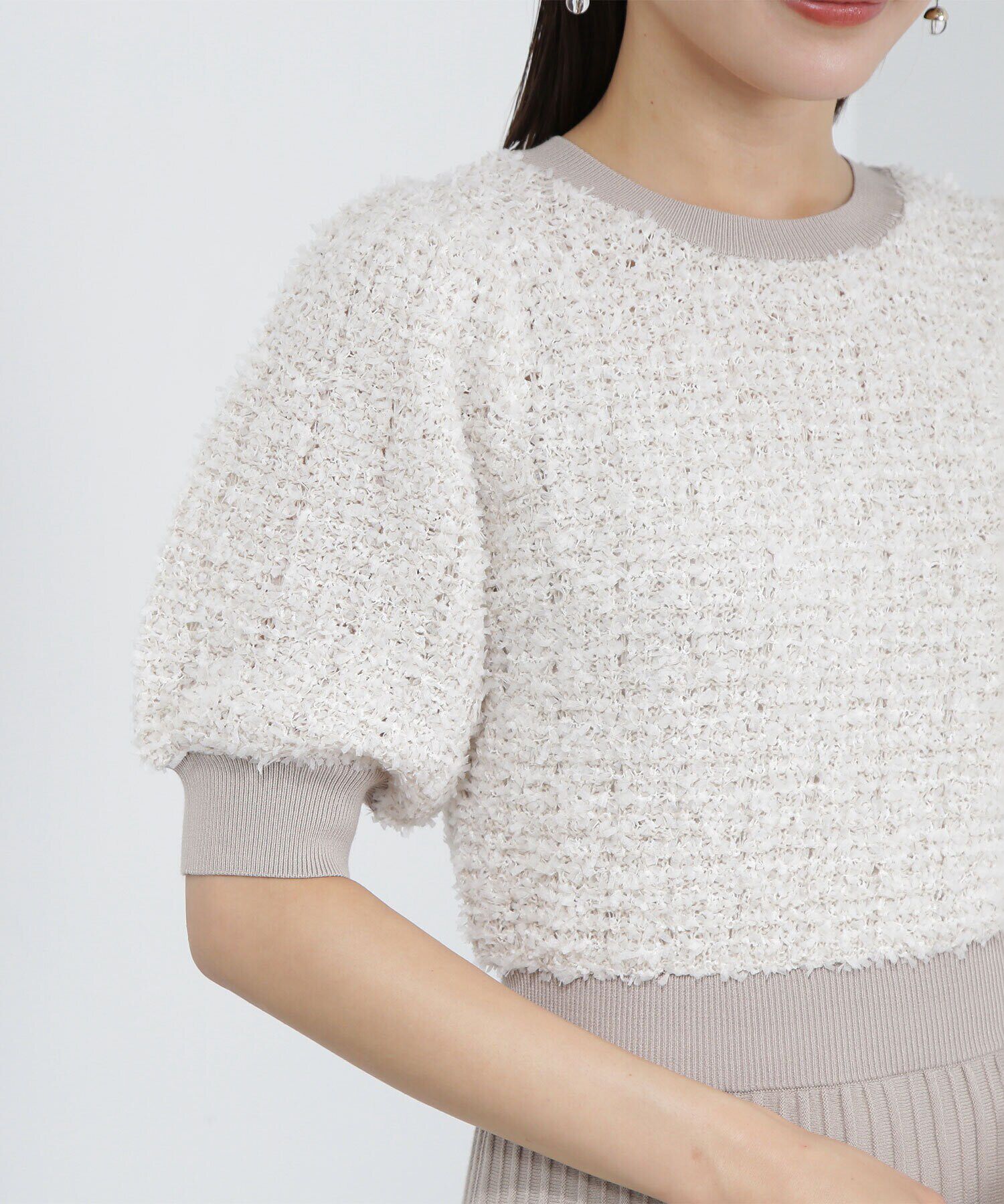  「ツイードニットワンピース」|ワンピース|