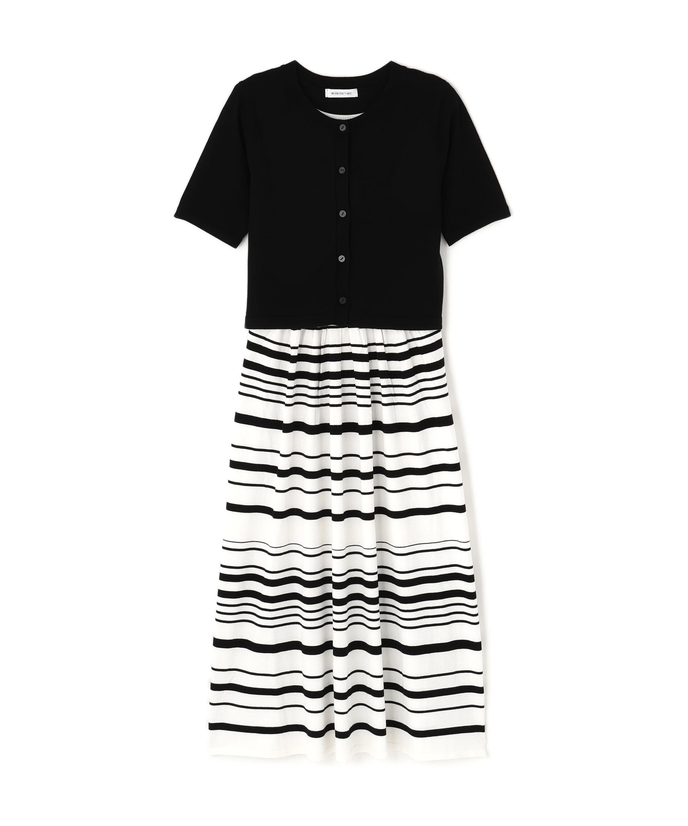  「アンサンブルボーダーニットワンピース」|ワンピース|