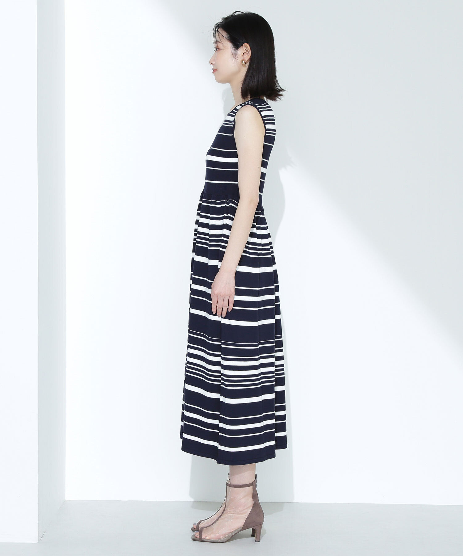  「アンサンブルボーダーニットワンピース」|ワンピース|