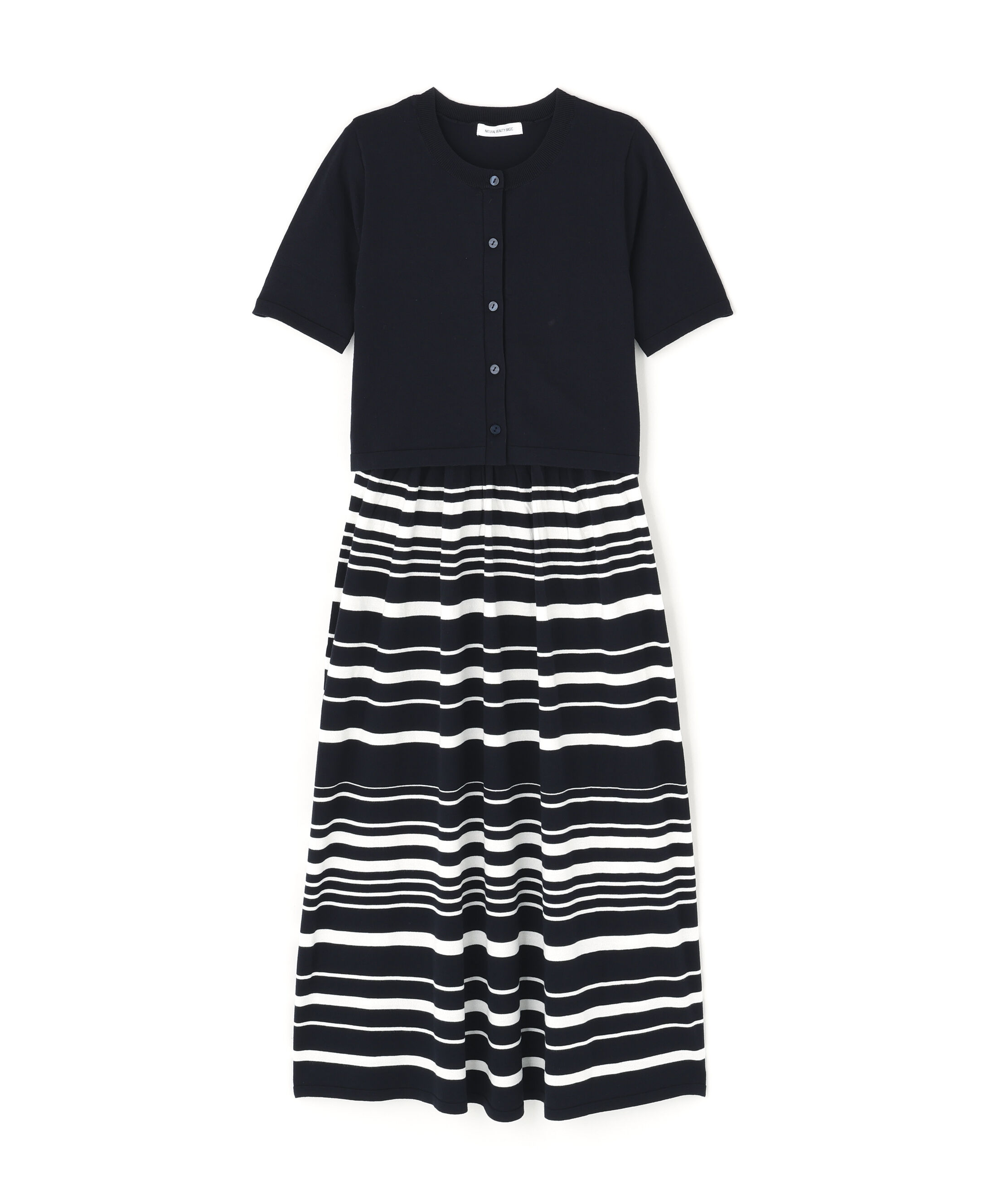  「アンサンブルボーダーニットワンピース」|ワンピース|