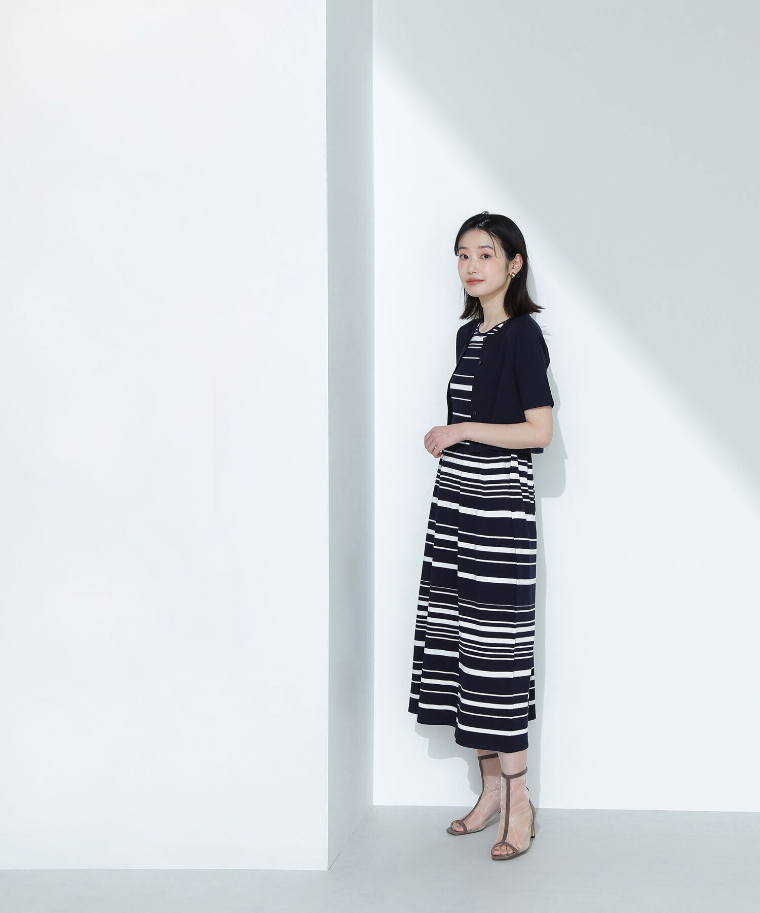  「アンサンブルボーダーニットワンピース」|ワンピース|