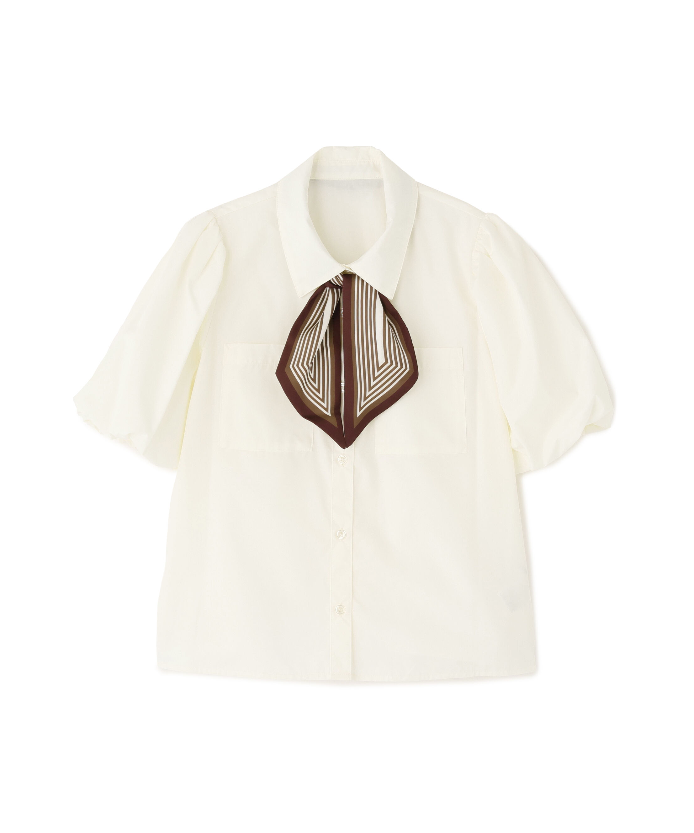  「スカーフ付バルーンスリーブシャツ」|シャツ・ブラウス|