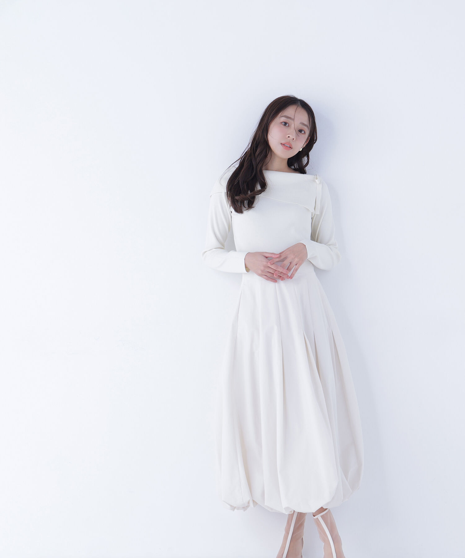  「タックバルーンスカート」|スカート|オフホワイト1