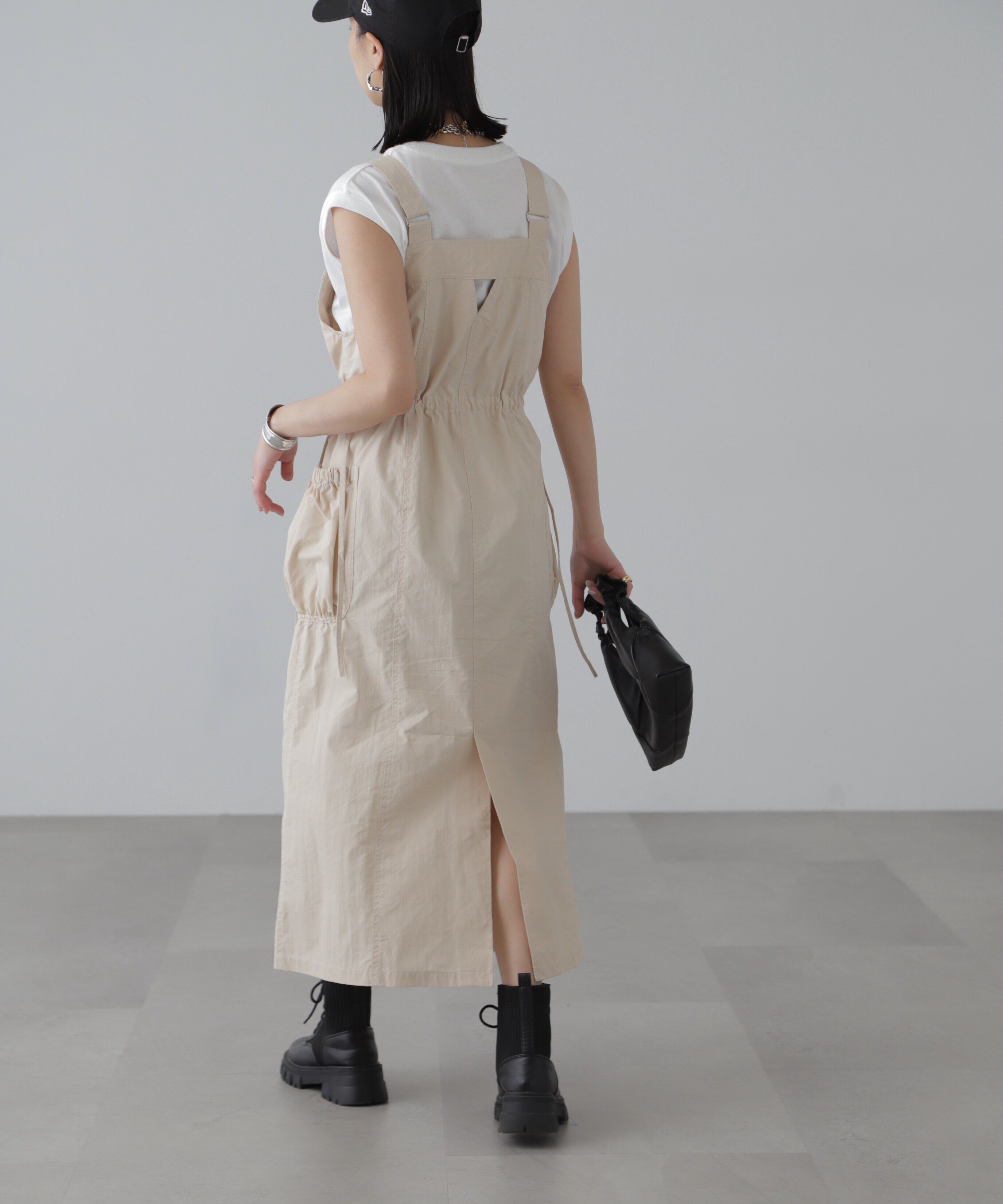  「フロントジップジャンパースカート」|ワンピース|