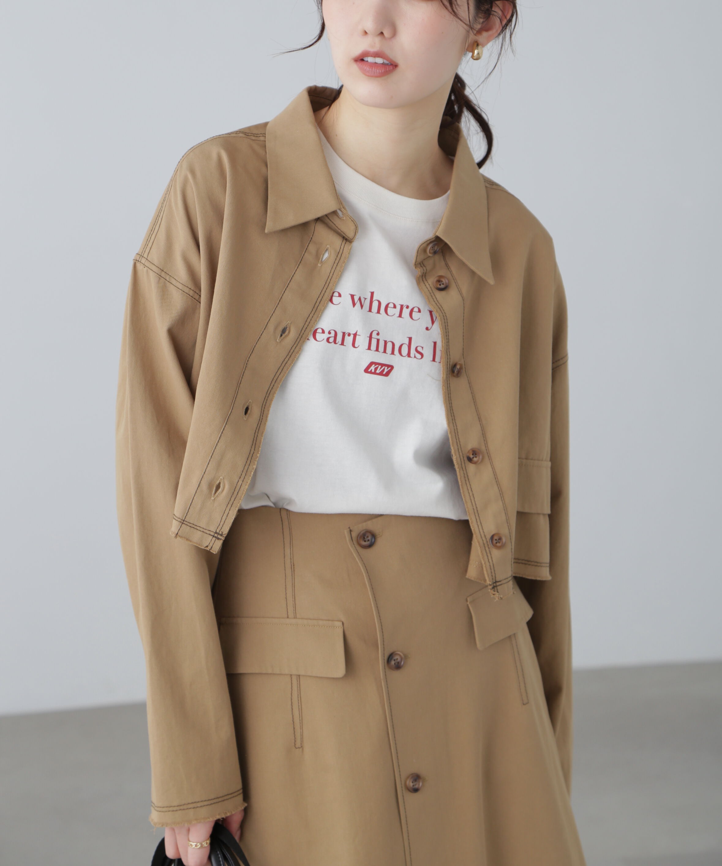  「〈セットアップ対応〉クロップドフリンジブルゾン」|ブルゾン・スタジャン|ベージュ