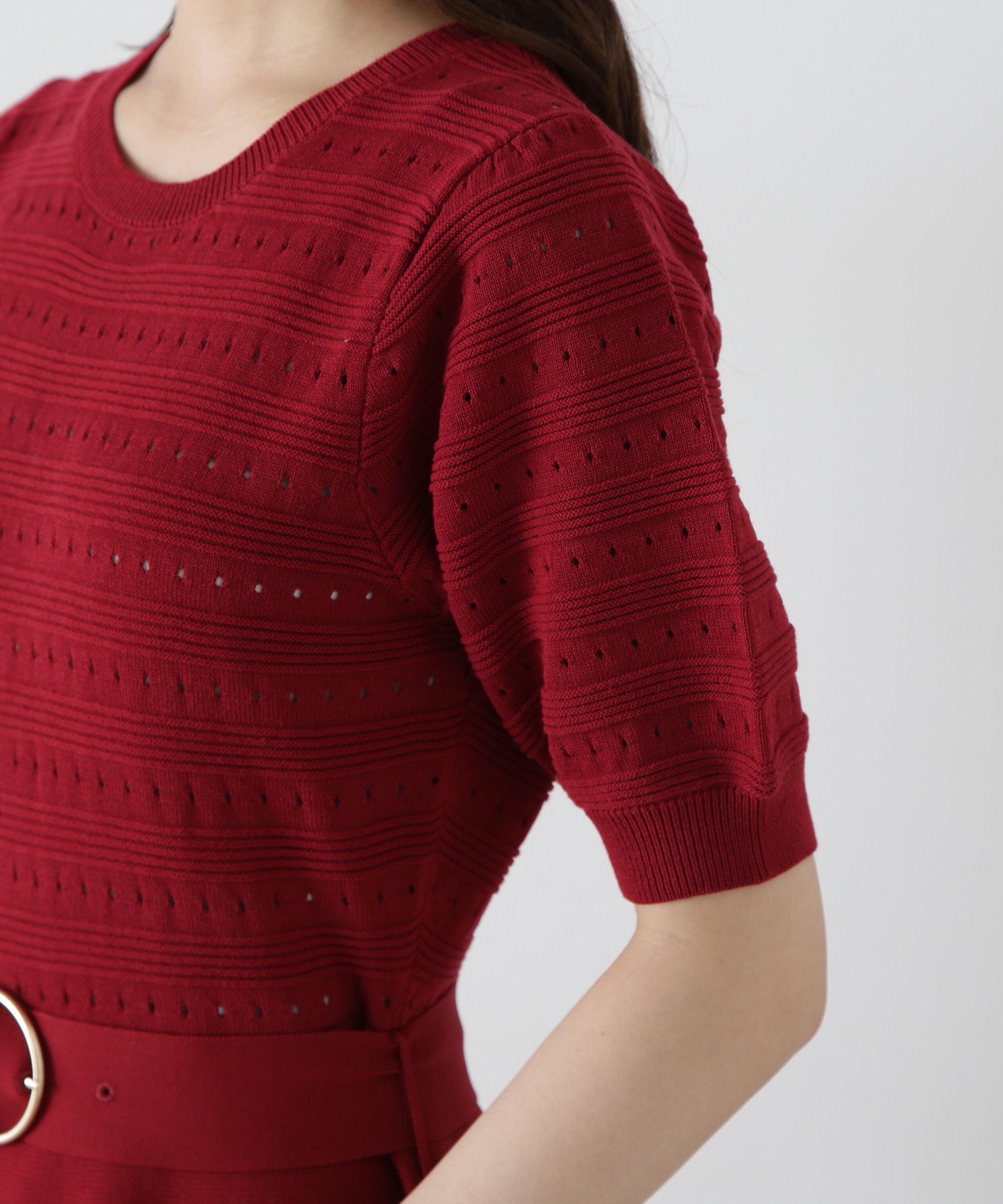 PROPORTION BODY DRESSING「ボーダー編みニットワンピース」|ワンピース|