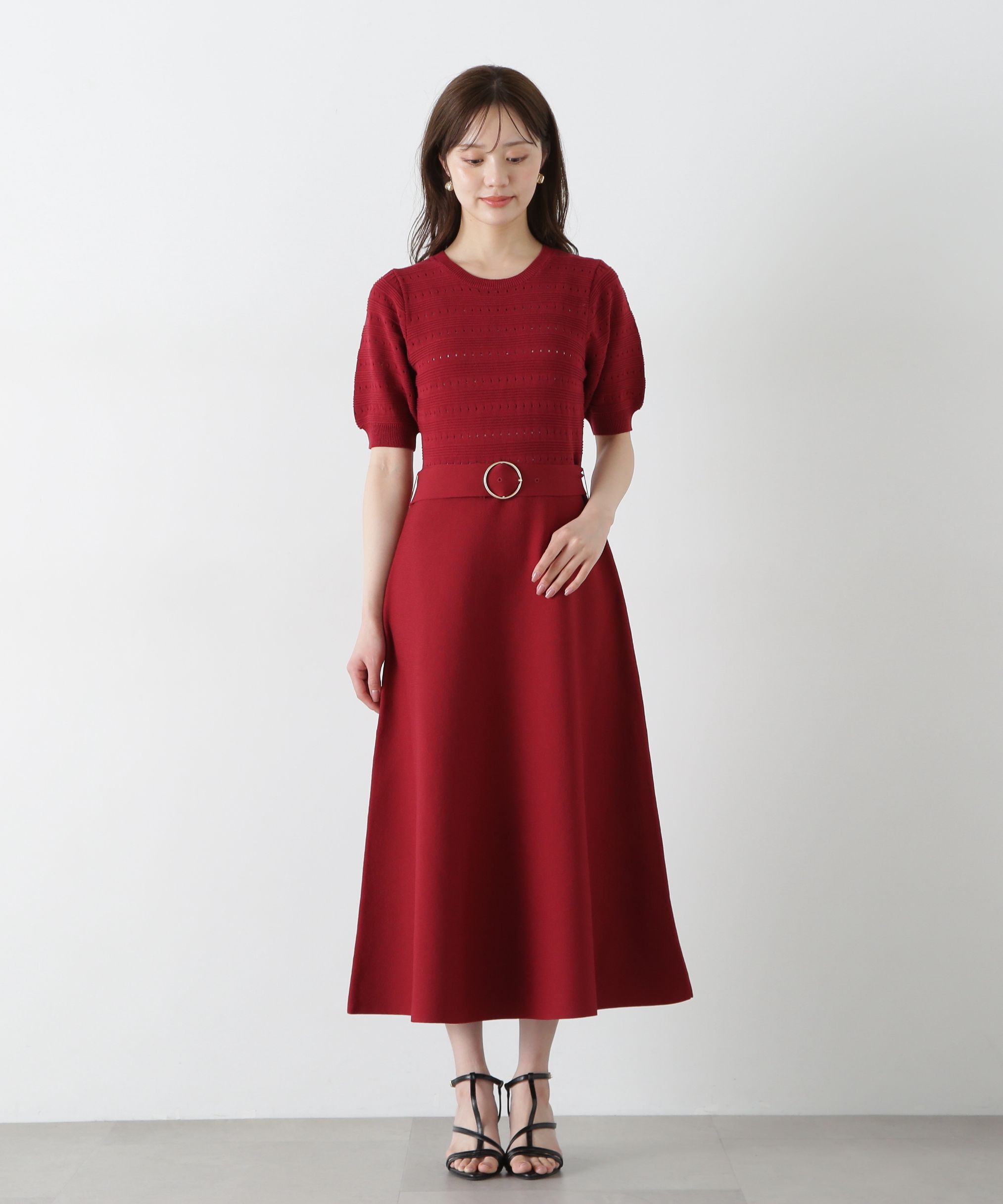 PROPORTION BODY DRESSING「ボーダー編みニットワンピース」|ワンピース|