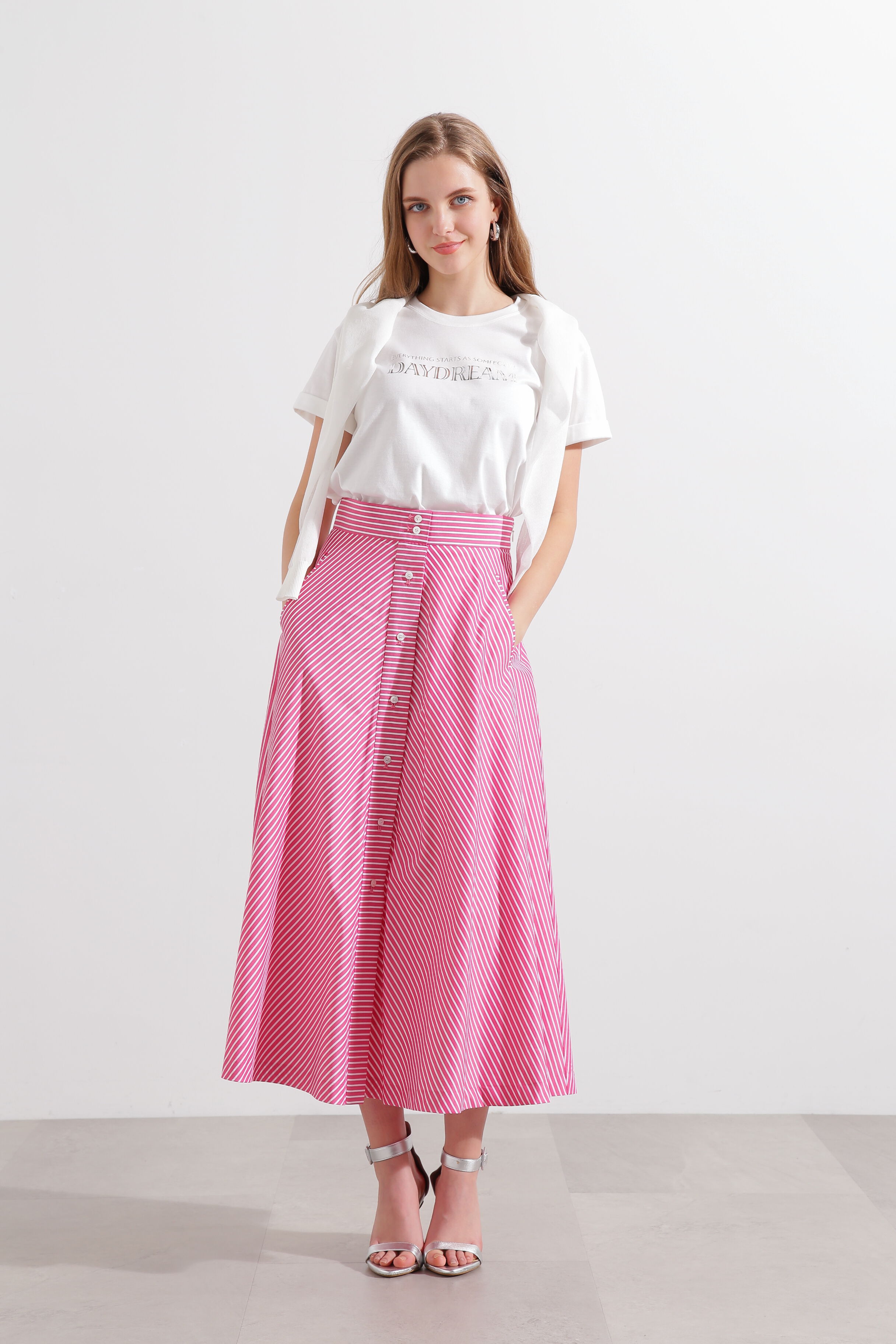  「◆ストライプフレアスカート」|スカート|