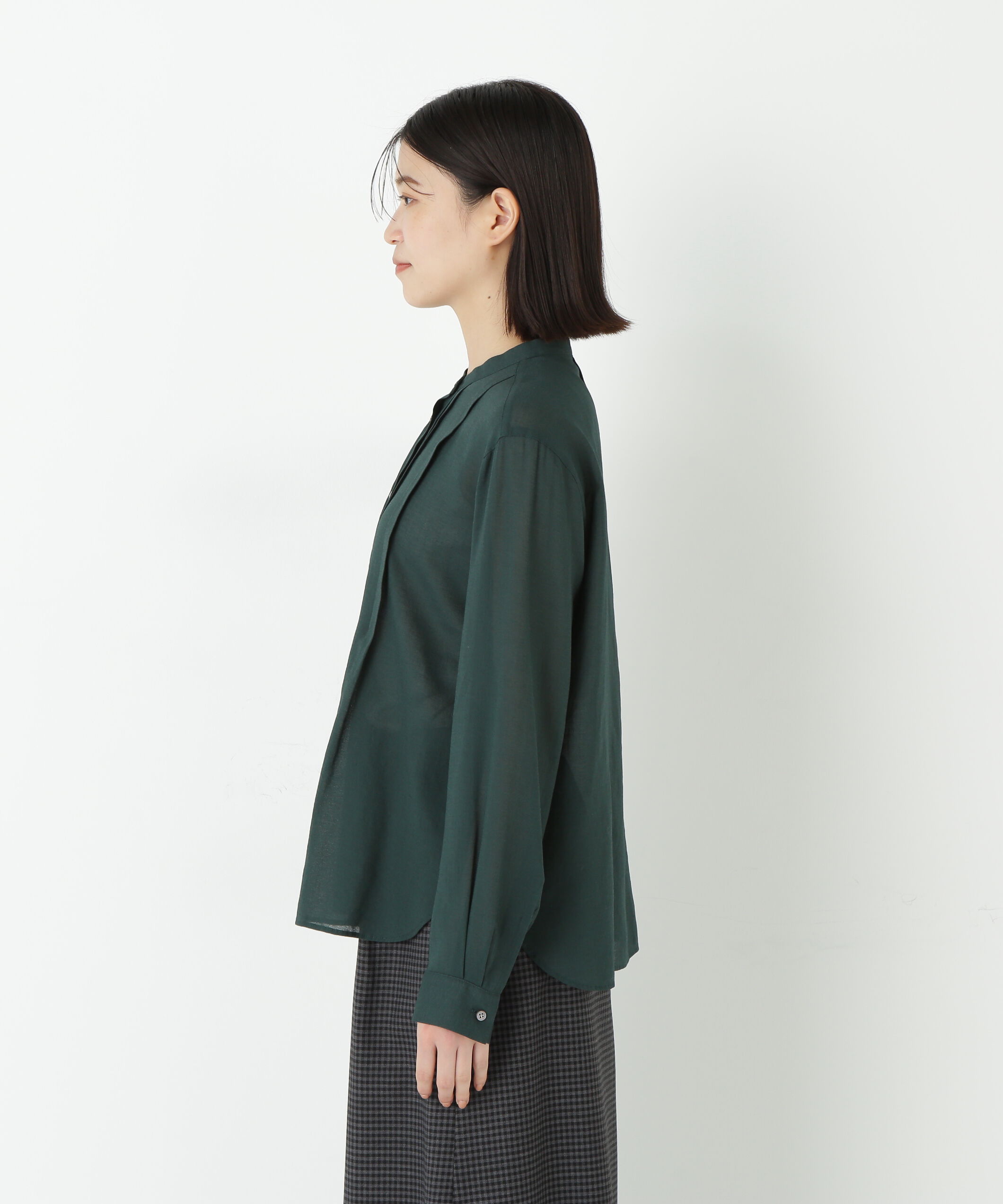  「◆コットンジョーゼットボイルバンドシャツブラウス」|シャツ・ブラウス|