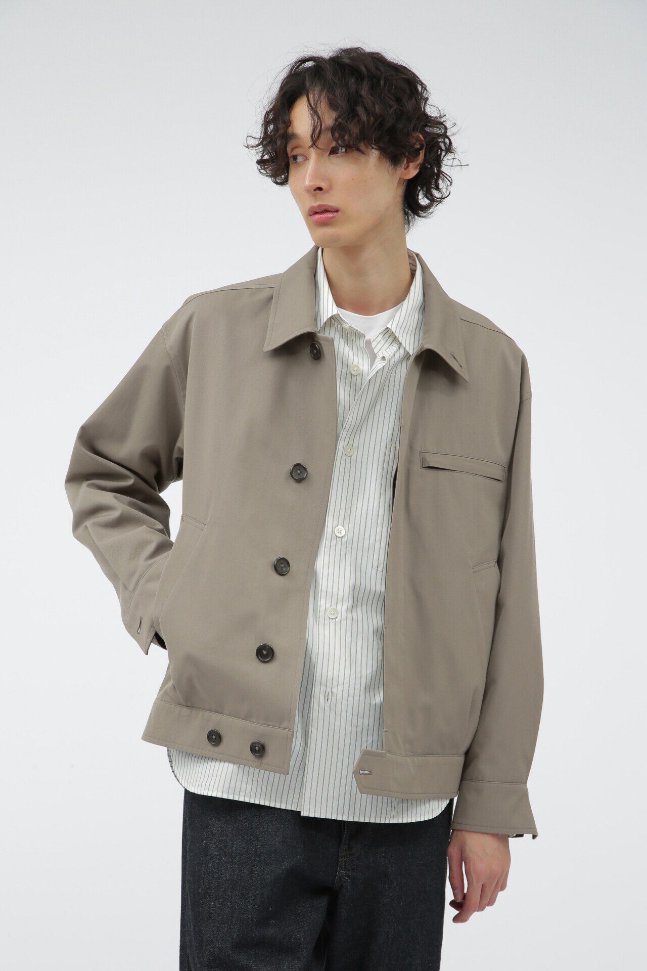 MARGARET HOWELL「DRY WOOL COTTON TWILL」|ブルゾン・スタジャン|STONE3