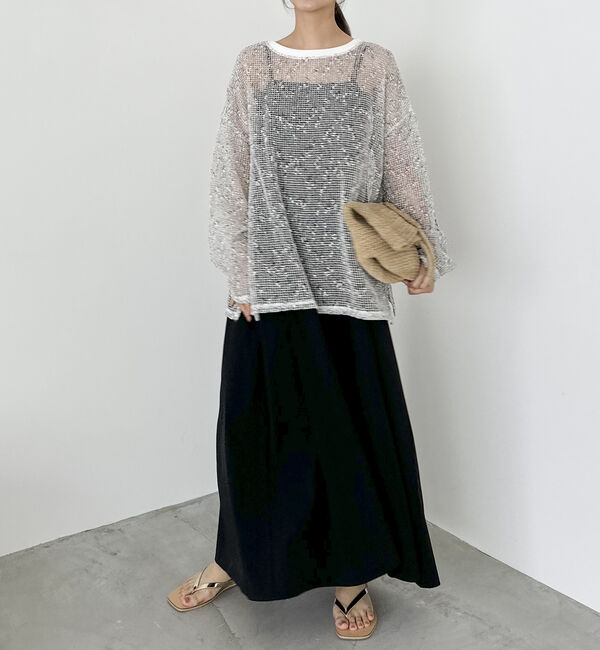 Doux archives「ウォッシャブルナイロンマキシキャミワンピース」|ワンピース|BLACK