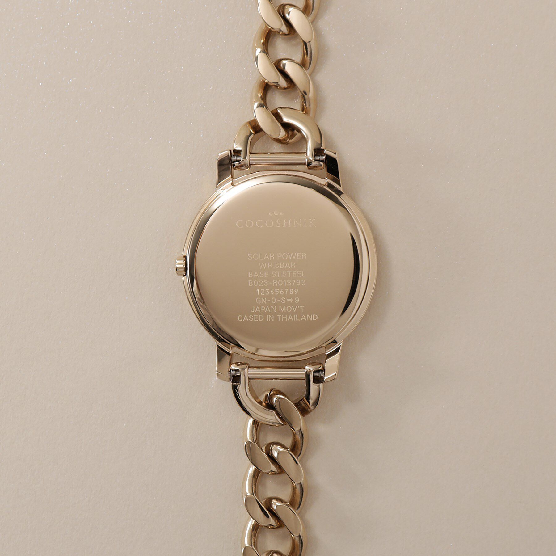 COCOSHNIK「RGラウンドチェーンベルト ウォッチ（ブラックマット）」|腕時計|
