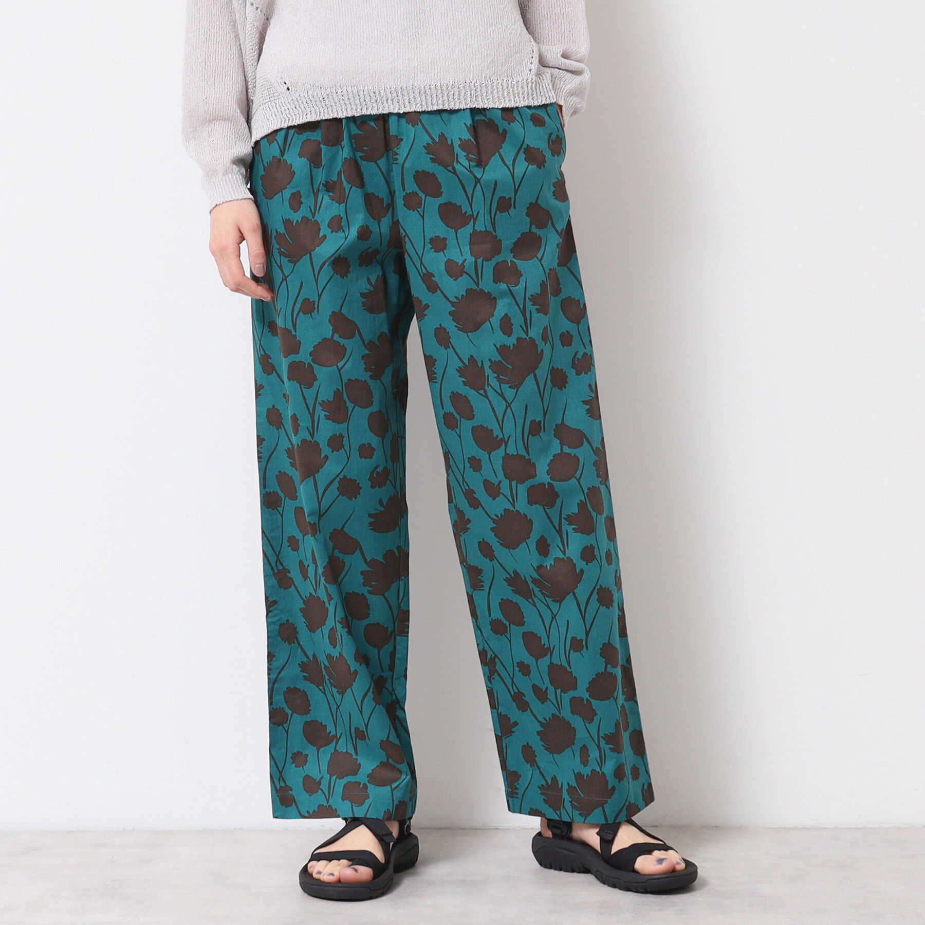 Dessin「【ウエストゴム・洗える】フラワープリントパンツ」|その他|