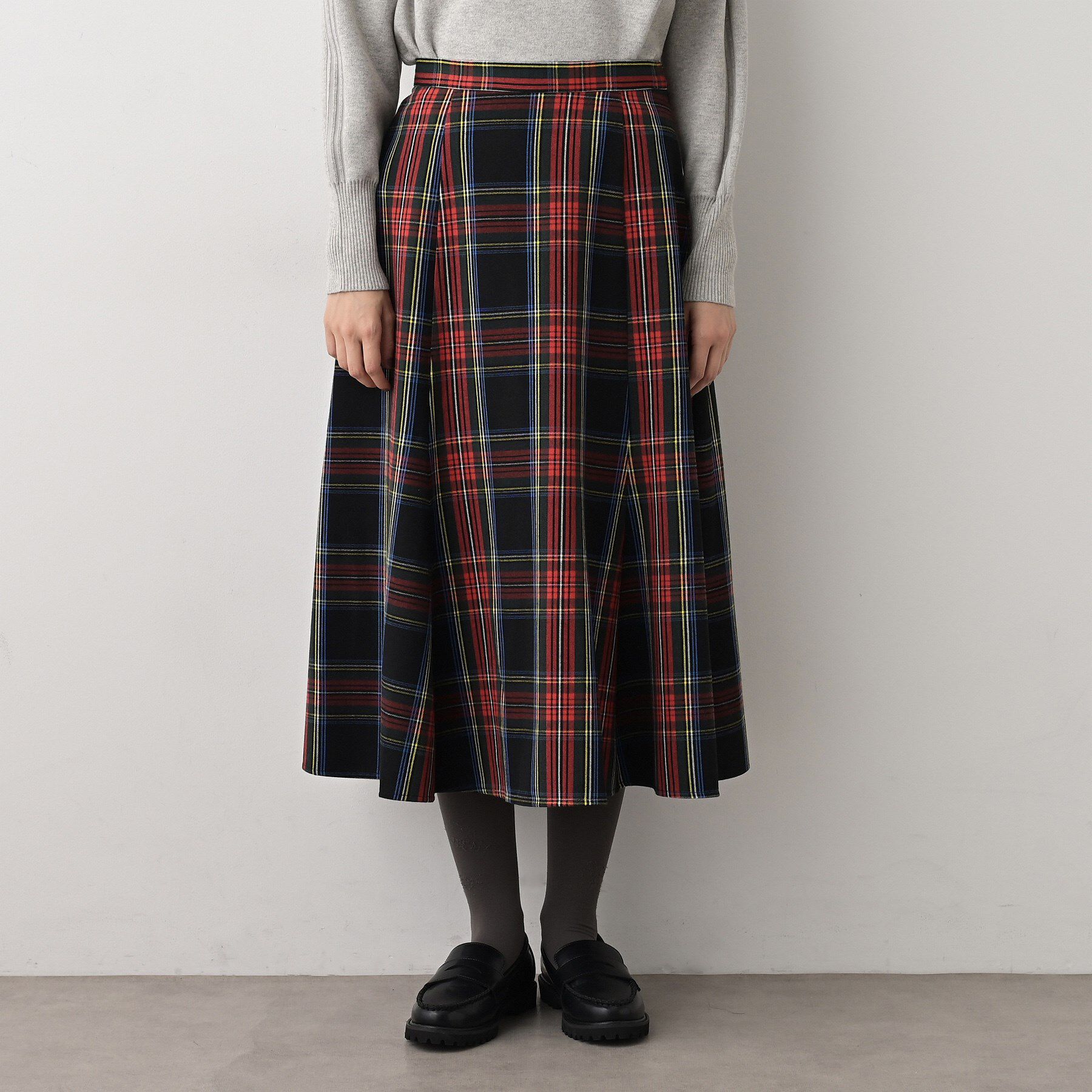 Dessin「【洗える】チェック柄起毛フレアスカート」|スカート|