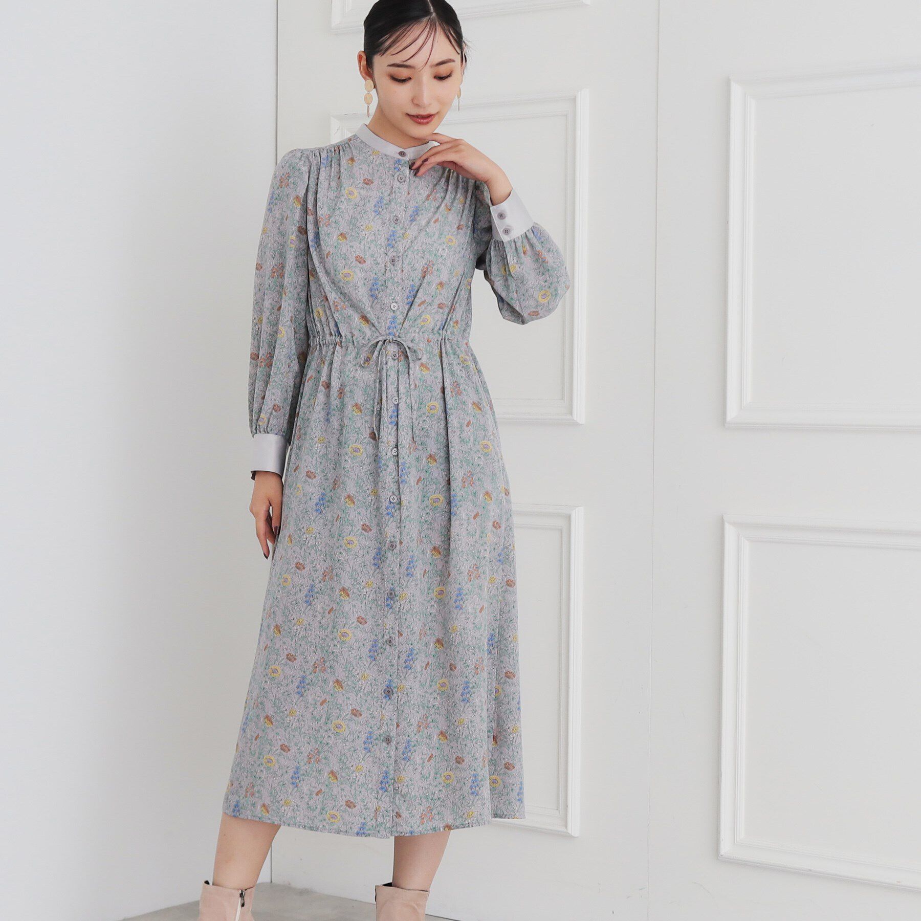 SunaUna「【LIBERTYプリント／S～L】2WAYワンピース」|ワンピース|グレー(112)