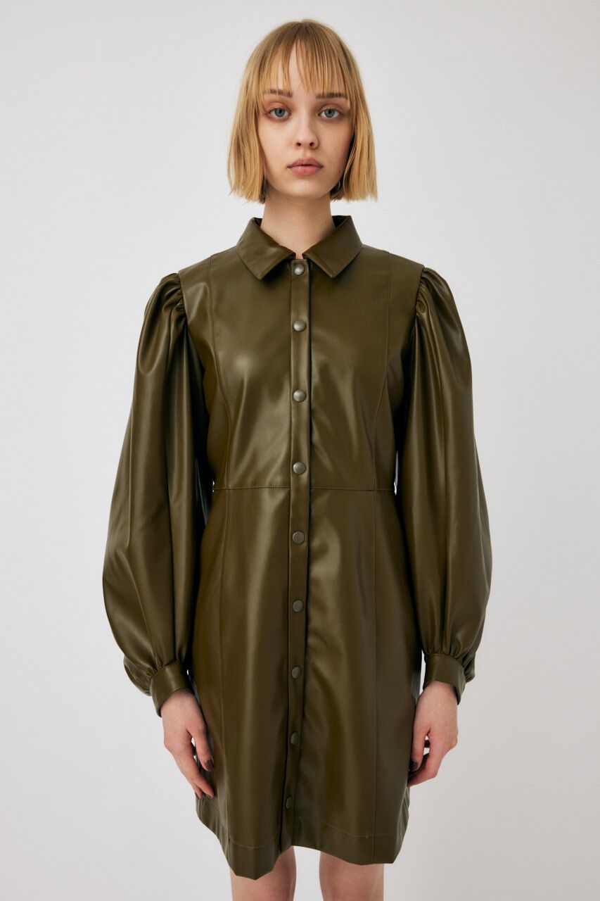 MOUSSY「F／LEATHER MINI ワンピース」|ワンピース|