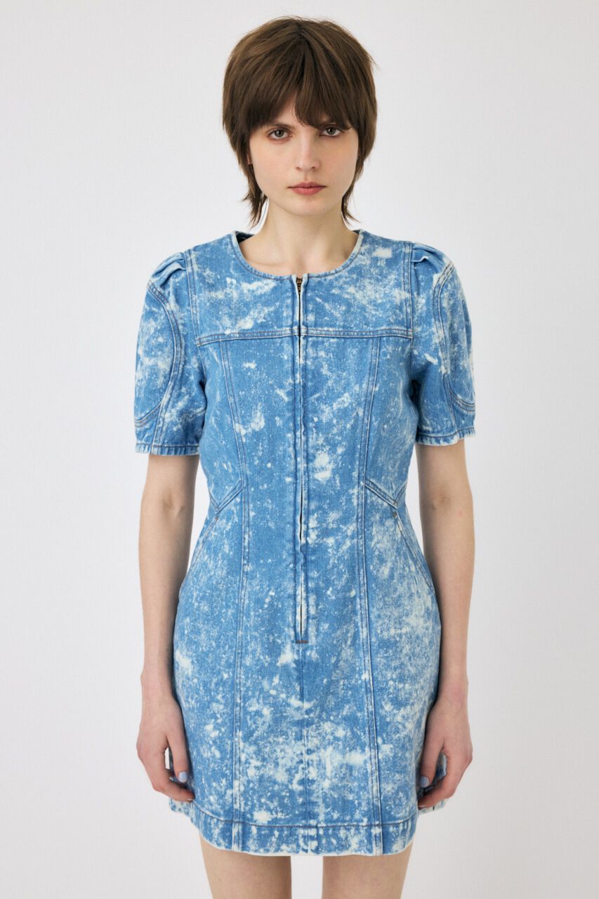 MOUSSY「FRONT ZIP CHEMICAL MINI ドレス」|ワンピース|