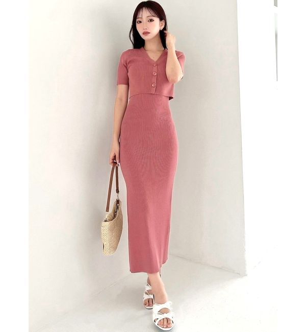 RESEXXY「バックオープンニットワンピース【セットアップ着用可能】」|ワンピース|