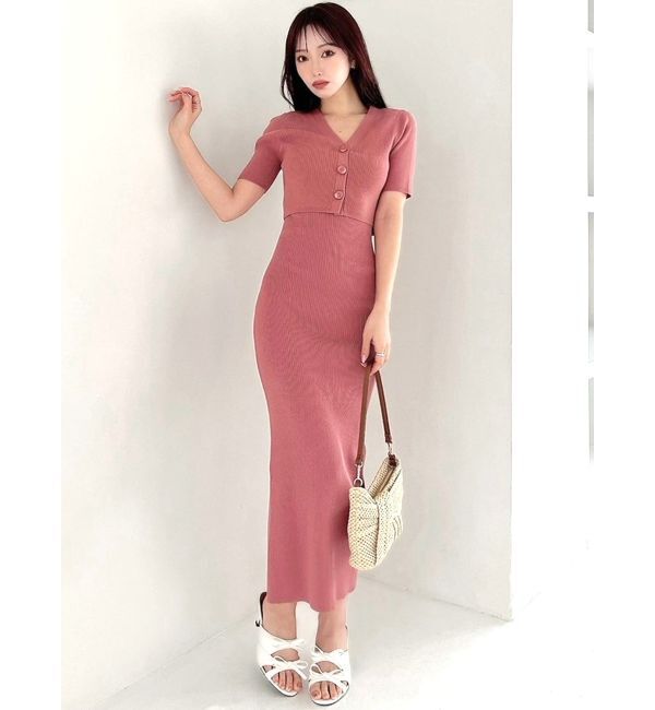 RESEXXY「バックオープンニットワンピース【セットアップ着用可能】」|ワンピース|