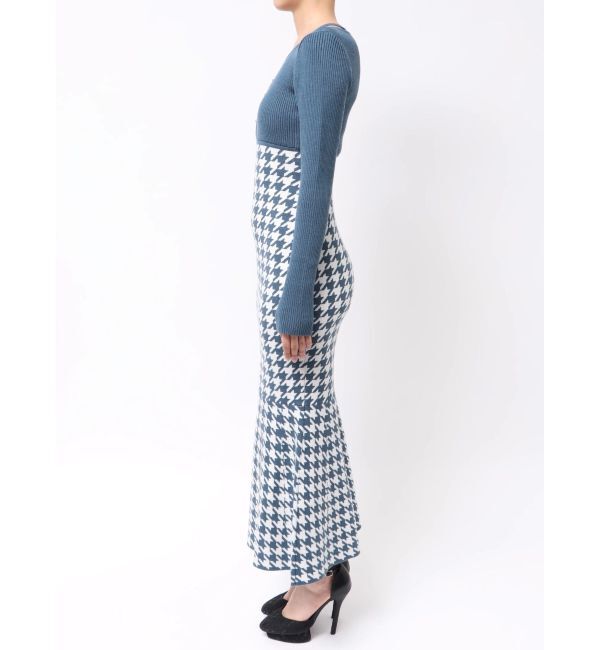 RESEXXY「ハウンドトゥースマーメイドニットワンピース」|ワンピース|