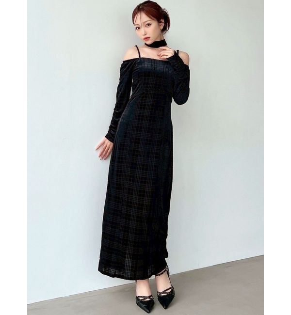 RESEXXY「チョーカーベロアナローワンピース」|ワンピース|