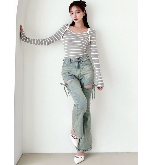 RESEXXY「ハートネックラグランニットトップス」|ニット・セーター|