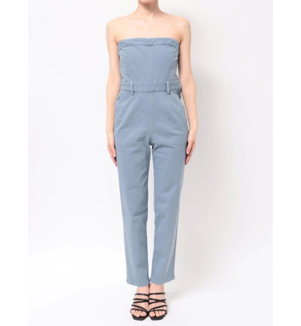 dazzlin「スリムデニムベアロンパース」|ワンピース|