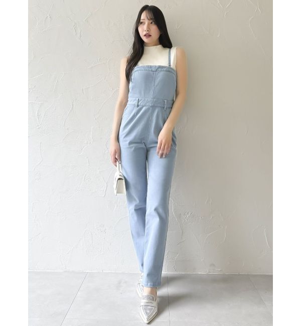 dazzlin「スリムデニムベアロンパース」|ワンピース|