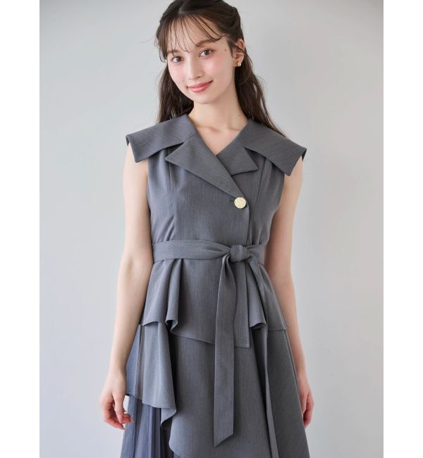 dazzlin「【新色ブラウン登場/再々生産】アシメプリーツトレンチワンピース」|ワンピース|