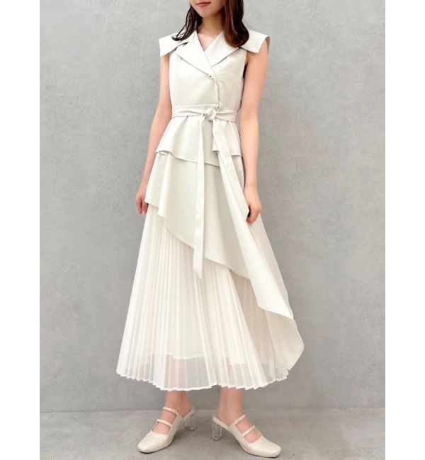 dazzlin「【新色ブラウン登場/再々生産】アシメプリーツトレンチワンピース」|ワンピース|