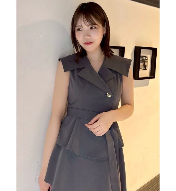 dazzlin「【新色ブラウン登場/再々生産】アシメプリーツトレンチワンピース」|ワンピース|