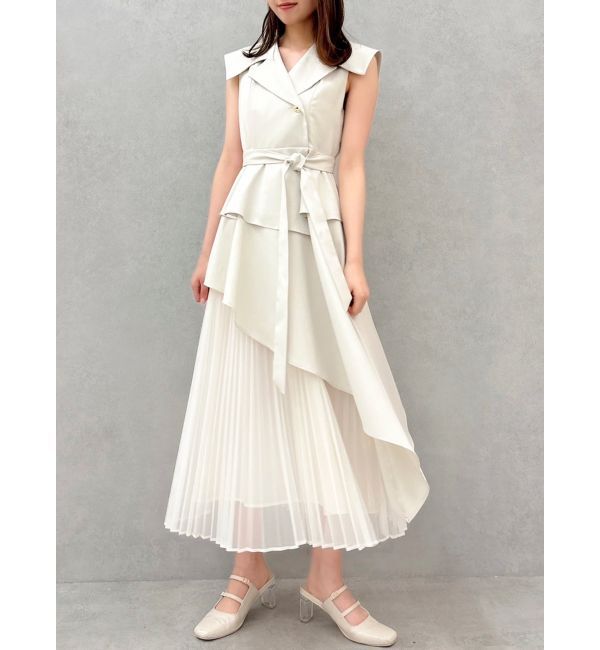 dazzlin「【新色ブラウン登場/再々生産】アシメプリーツトレンチワンピース」|ワンピース|