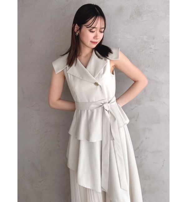 dazzlin「【新色ブラウン登場/再々生産】アシメプリーツトレンチワンピース」|ワンピース|