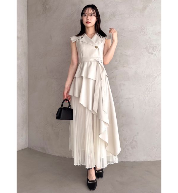 dazzlin「【新色ブラウン登場/再々生産】アシメプリーツトレンチワンピース」|ワンピース|