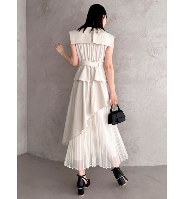 dazzlin「【新色ブラウン登場/再々生産】アシメプリーツトレンチワンピース」|ワンピース|