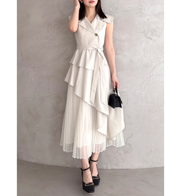 dazzlin「【新色ブラウン登場/再々生産】アシメプリーツトレンチワンピース」|ワンピース|