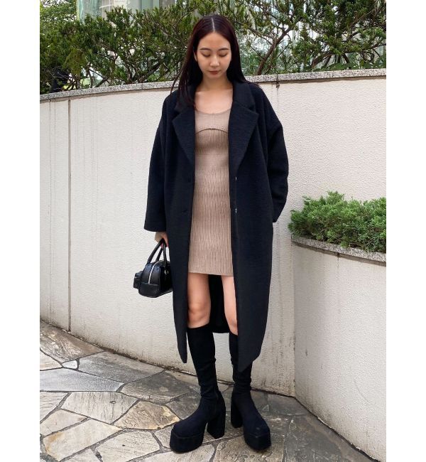 EMODA「ショルダーチェーンレイヤーニットワンピース」|ワンピース|