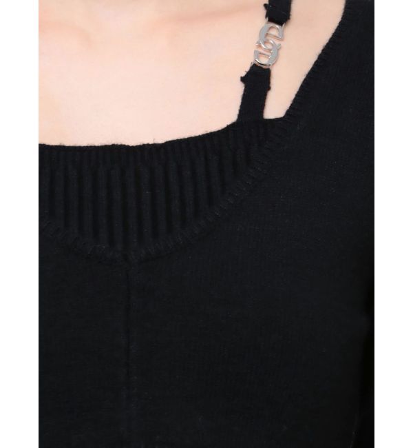 EMODA「ショルダーチェーンレイヤーニットワンピース」|ワンピース|