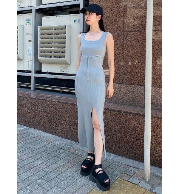 EMODA「ベルトマークリブスリットワンピース」|ワンピース|