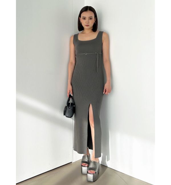 EMODA「ベルトマークリブスリットワンピース」|ワンピース|